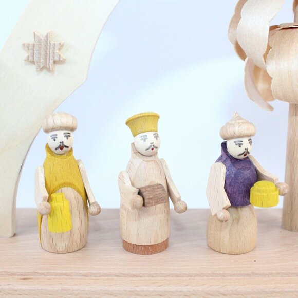 Wooden Straco Christmas Nativity Scene Arched 5-Candle Holder Made in Germany - Picture 6 of 12